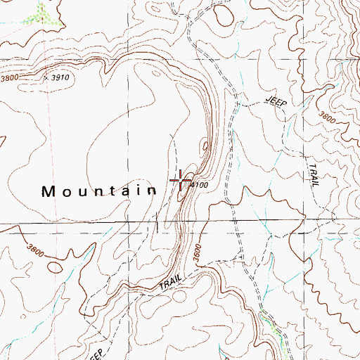 Topographic Map of Red Mountain, TX