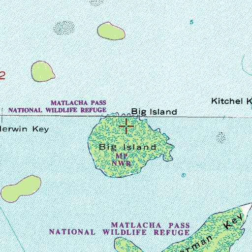 Topographic Map of Big Island, FL