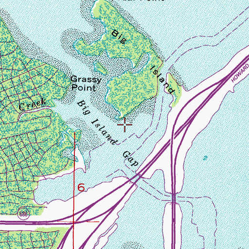 Topographic Map of Big Island Gap, FL