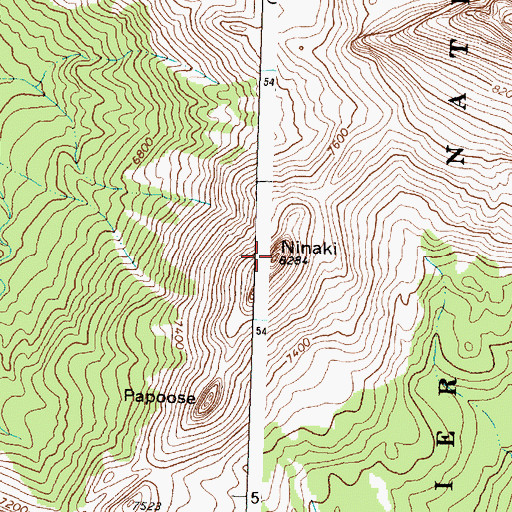 Topographic Map of Ninaki, MT