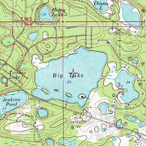 Topographic Map of Big Lake, FL