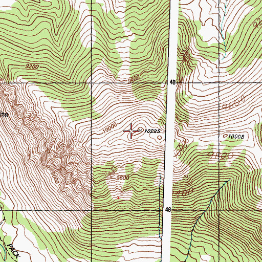 Topographic Map of Roundup Peak, ID