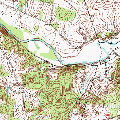 Topographic Map of Barnard Run, PA