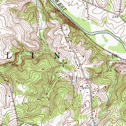 Topographic Map of Corundum Run, PA