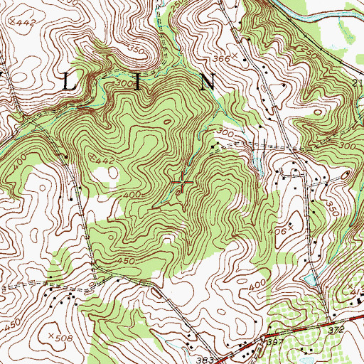 Topographic Map of Feldspar Run, PA
