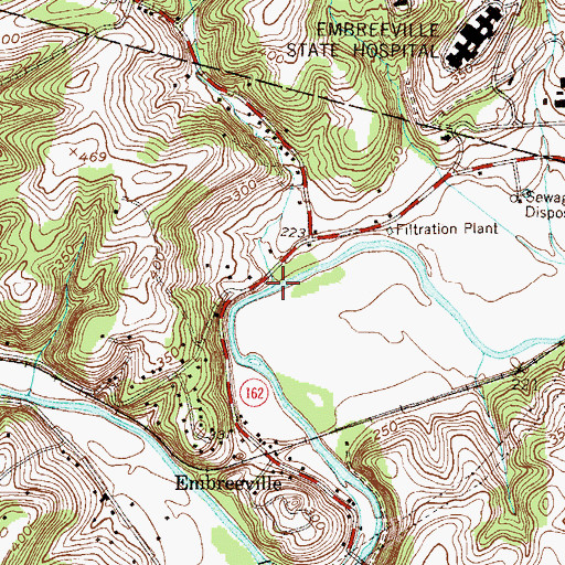 Topographic Map of Mason Dixon Run, PA