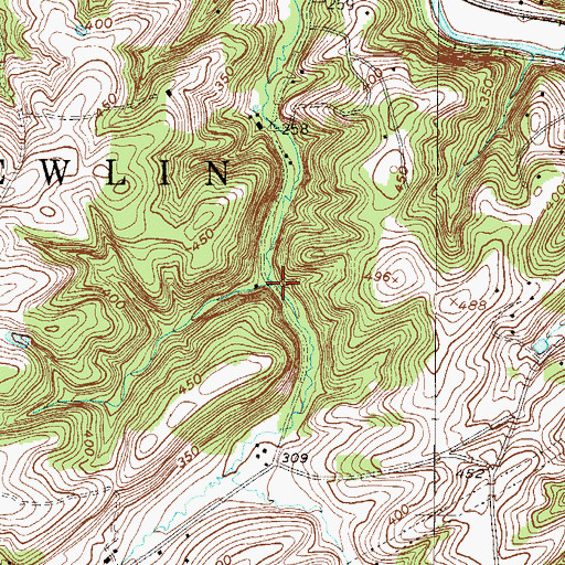 Topographic Map of Sweet Creek, PA