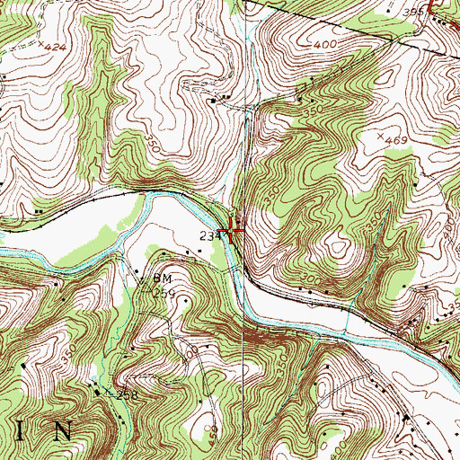 Topographic Map of Sycamore Run, PA