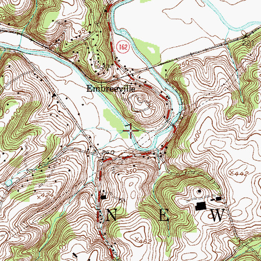 Topographic Map of Wickersham Run, PA