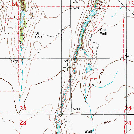 Topographic Map of Entz Home Airport, OK