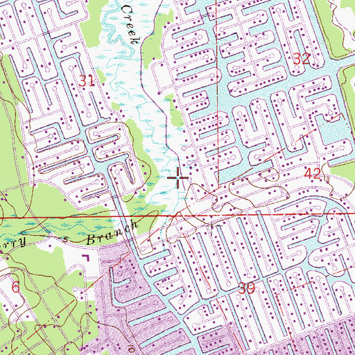 Topographic Map of Big Mulberry Branch, FL