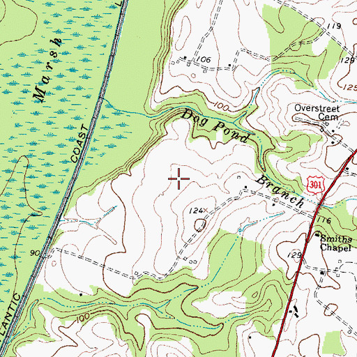 Topographic Map of Enfield-Shearin Airport, NC