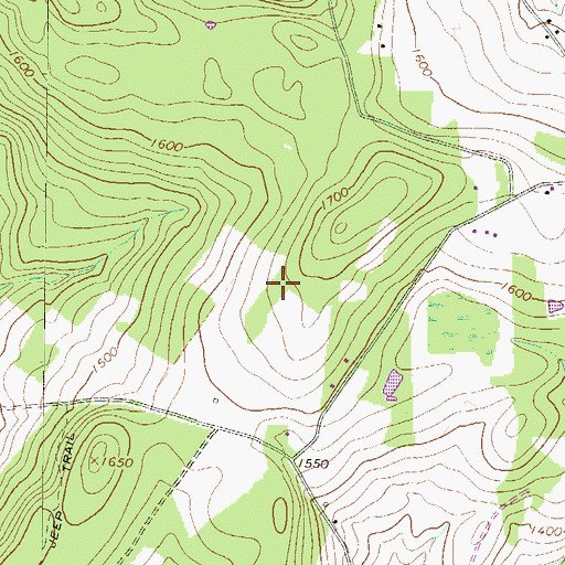 Topographic Map of J P Reilly Airport, PA
