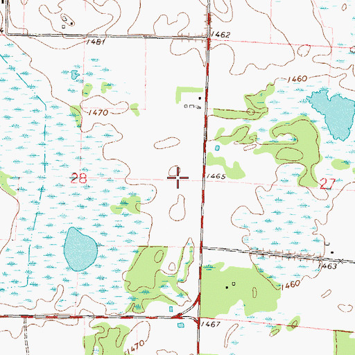 Topographic Map of Hintzman Private Airport, MN