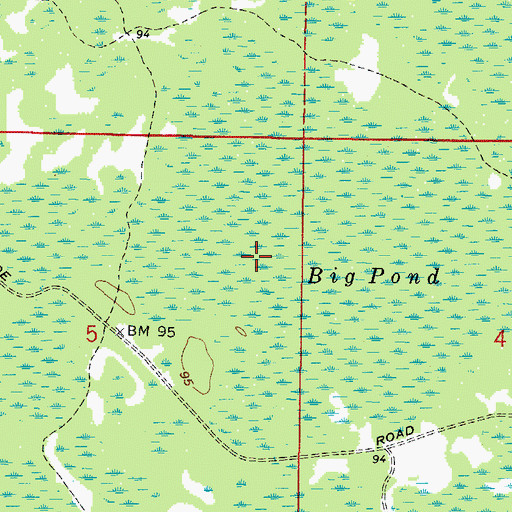 Topographic Map of Big Pond, FL
