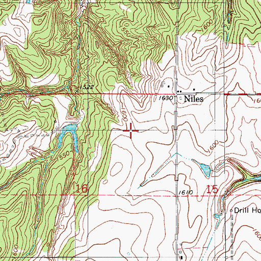 Topographic Map of Niles Canyon Ranch Airport, OK
