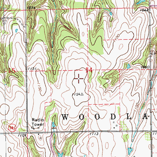 Topographic Map of Pegasus Airpark, OK