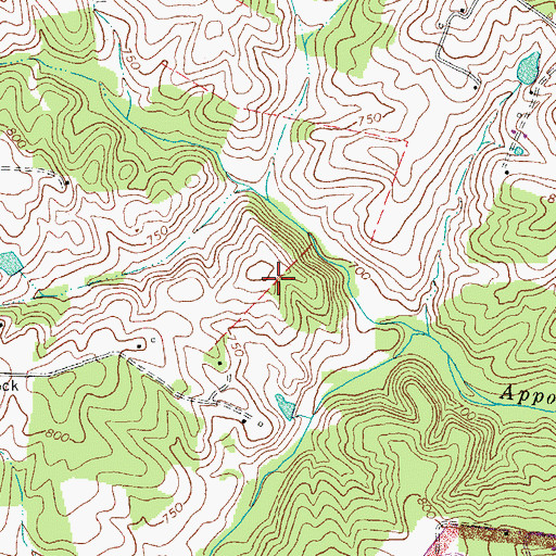 Topographic Map of Nashs Airport, VA