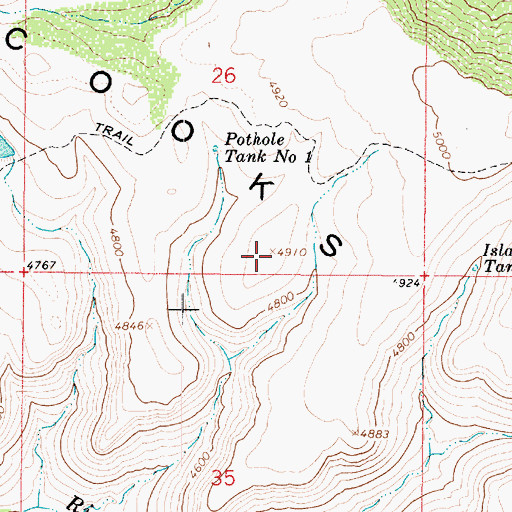 Topographic Map of Cooks Mesa, AZ