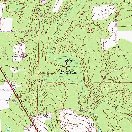 Topographic Map of Big Prairie, FL