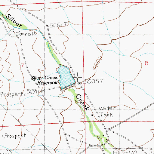 Topographic Map of Silver Creek Airport, NV