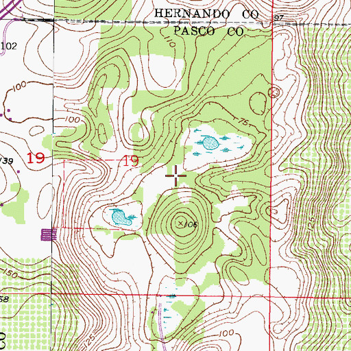 Topographic Map of Field of Dreams Airport, FL