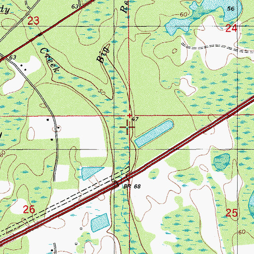 Topographic Map of Big Reedy Creek, FL