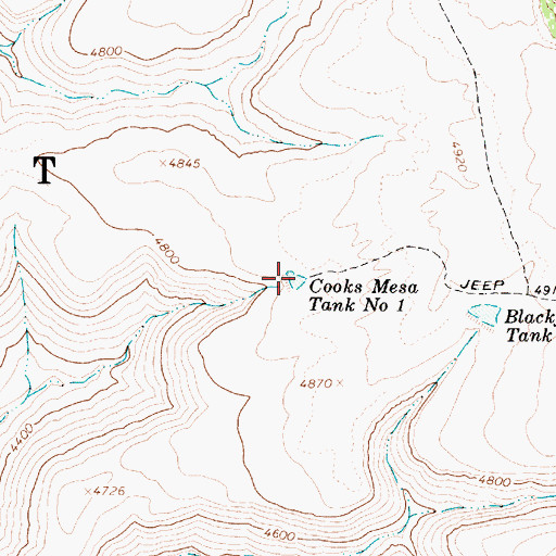 Topographic Map of Cooks Mesa Tank, AZ