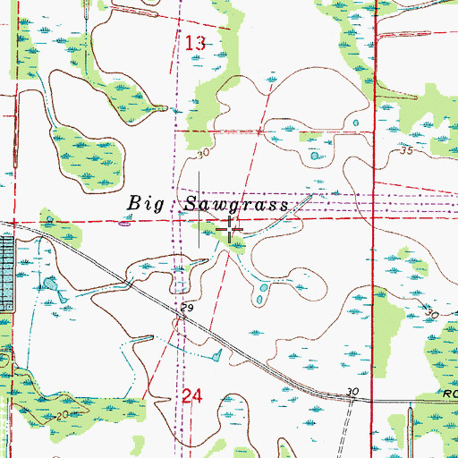 Topographic Map of Big Sawgrass, FL