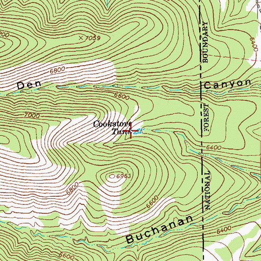 Topographic Map of Cookstove Tank, AZ