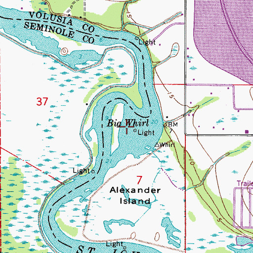 Topographic Map of Big Whirl, FL