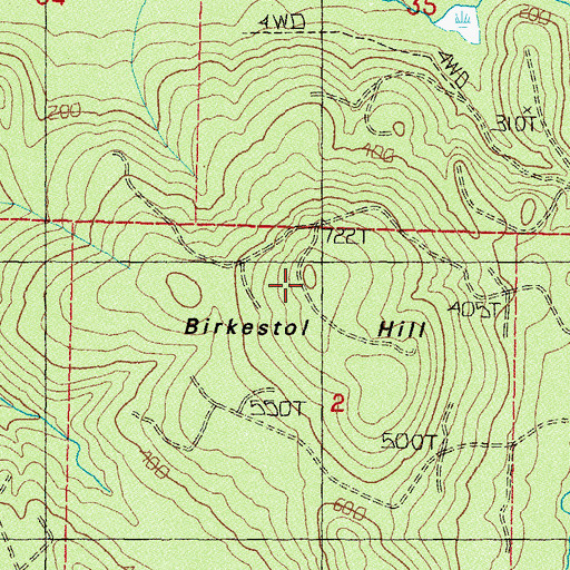 Topographic Map of Birkestol Hill, WA