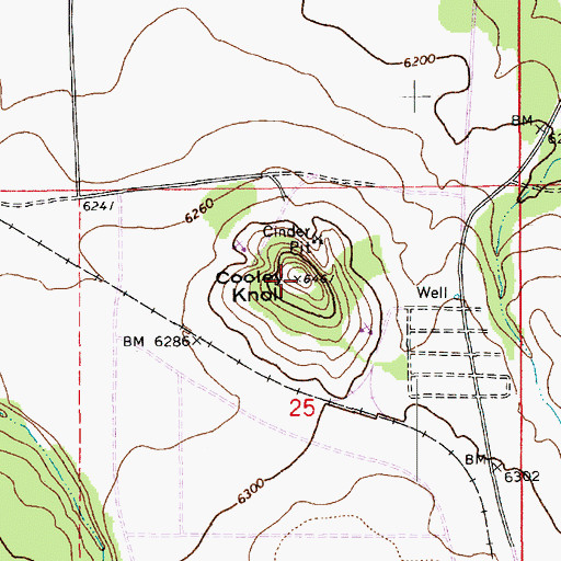 Topographic Map of Cooley Knoll, AZ