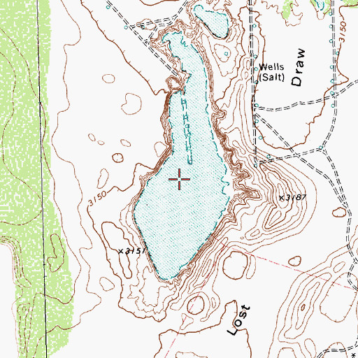 Topographic Map of Brownfield Lake, TX