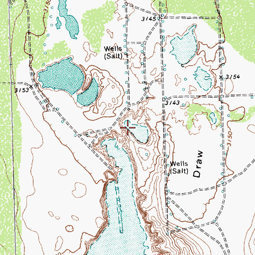 Topographic Map of Brownfield Lakes, TX