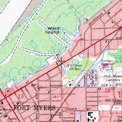 Topographic Map of Billy Creek, FL
