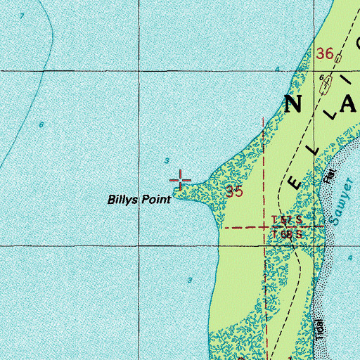 Topographic Map of Billys Point, FL
