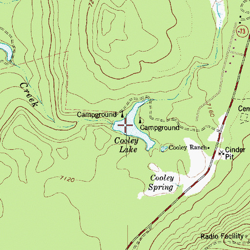 Topographic Map of Cooley Lake, AZ