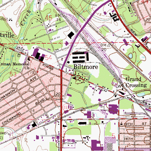 Topographic Map of Biltmore, FL