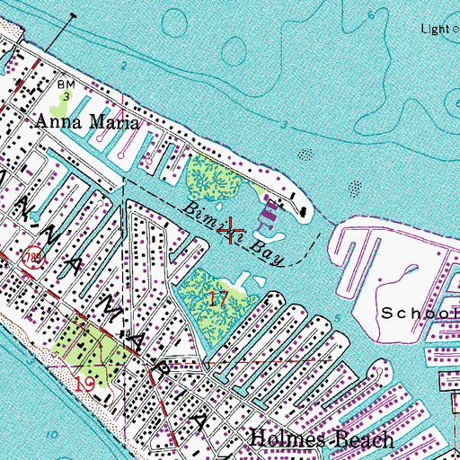 Topographic Map of Bimini Bay, FL