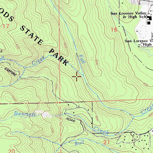 Topographic Map of South Fall Creek, CA