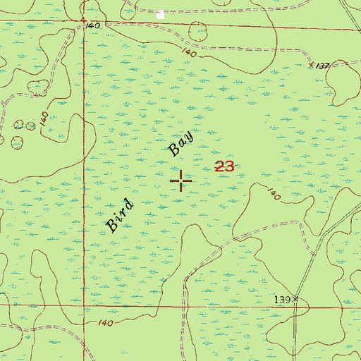 Topographic Map of Bird Bay, FL