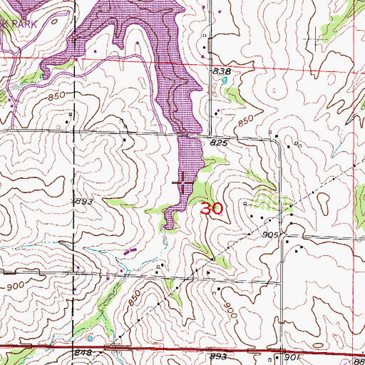 Topographic Map of Magnolia Creek, IA