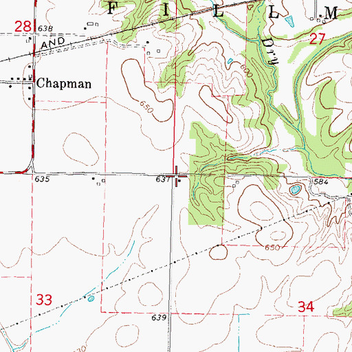 Topographic Map of Township of Fillmore Consolidated, IL