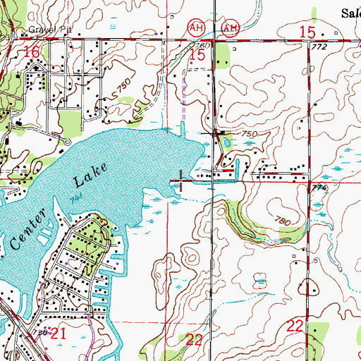 Topographic Map of Village of Salem Lakes, WI