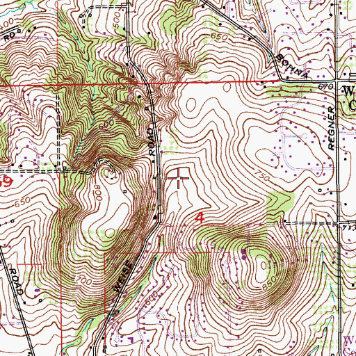 Topographic Map of Damascus Census Designated Place, OR