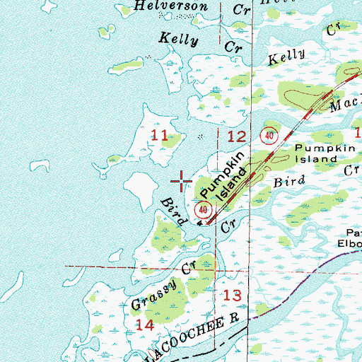 Topographic Map of Bird Creek, FL