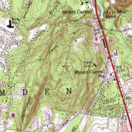 Topographic Map of York Hill, CT