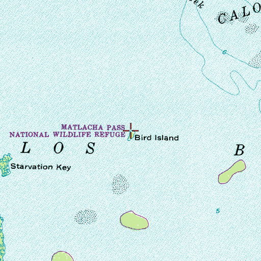 Topographic Map of Bird Island, FL