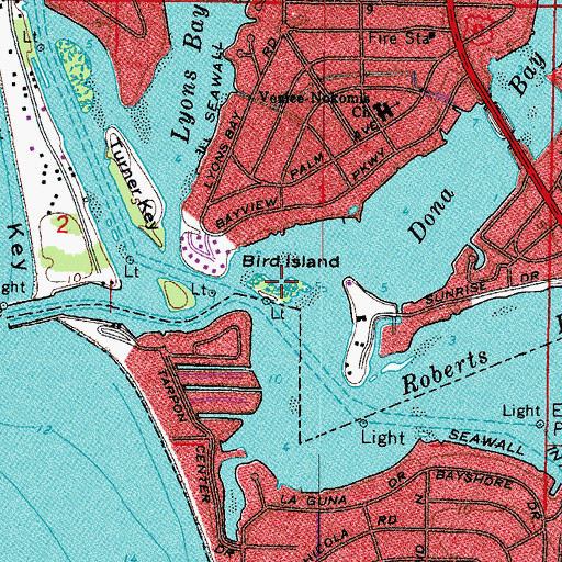 Topographic Map of Bird Island, FL